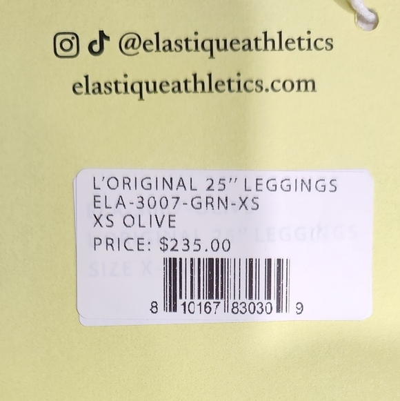 Elastique Olive L'Original Leggings, Size XS, NWT - Picture 6 of 7